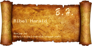 Bibel Harald névjegykártya